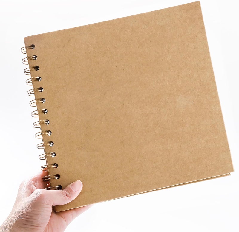 MEMOTOR Scrapbook 10 x 10 Inch DIY Photo Album, Memory Book for Parents and Kids, Hardcover Kraft Paper Brown 40 Sheets/ 80 Pages - Image 5